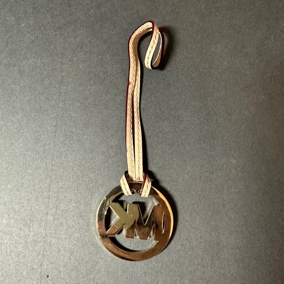 Michael Kors Gold Tone Metal Purse Charm with Leather Strap - Picture 3 of 3